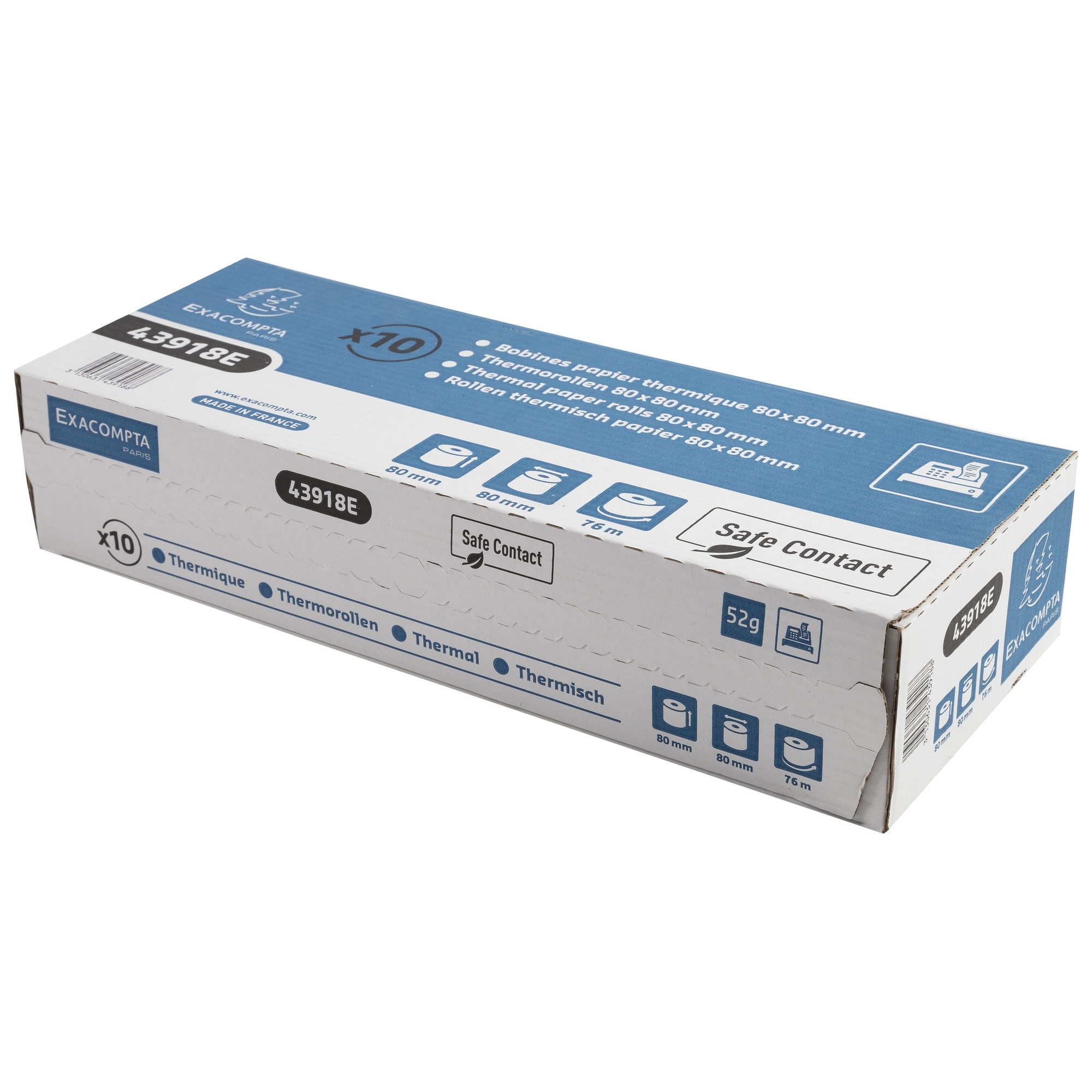 Exacompta Thermokassenrolle Safe Contact 80 mm x 76 m (B x L) 10 St./Pack. — 2