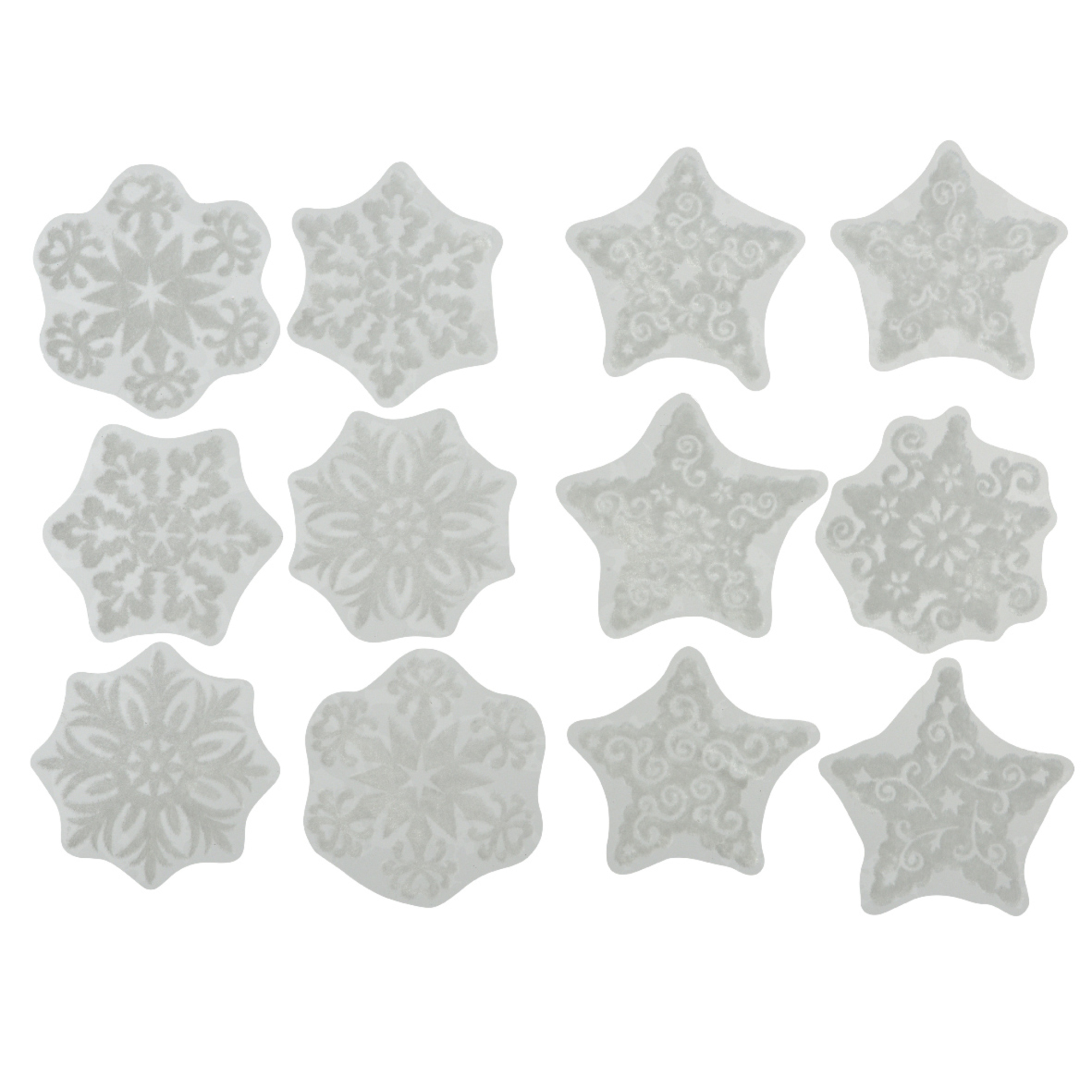 DECORIS Fensterbild 29,5 x 40 cm (B x H) Sterne, Schneeflocken 2 St./Pack. — 2