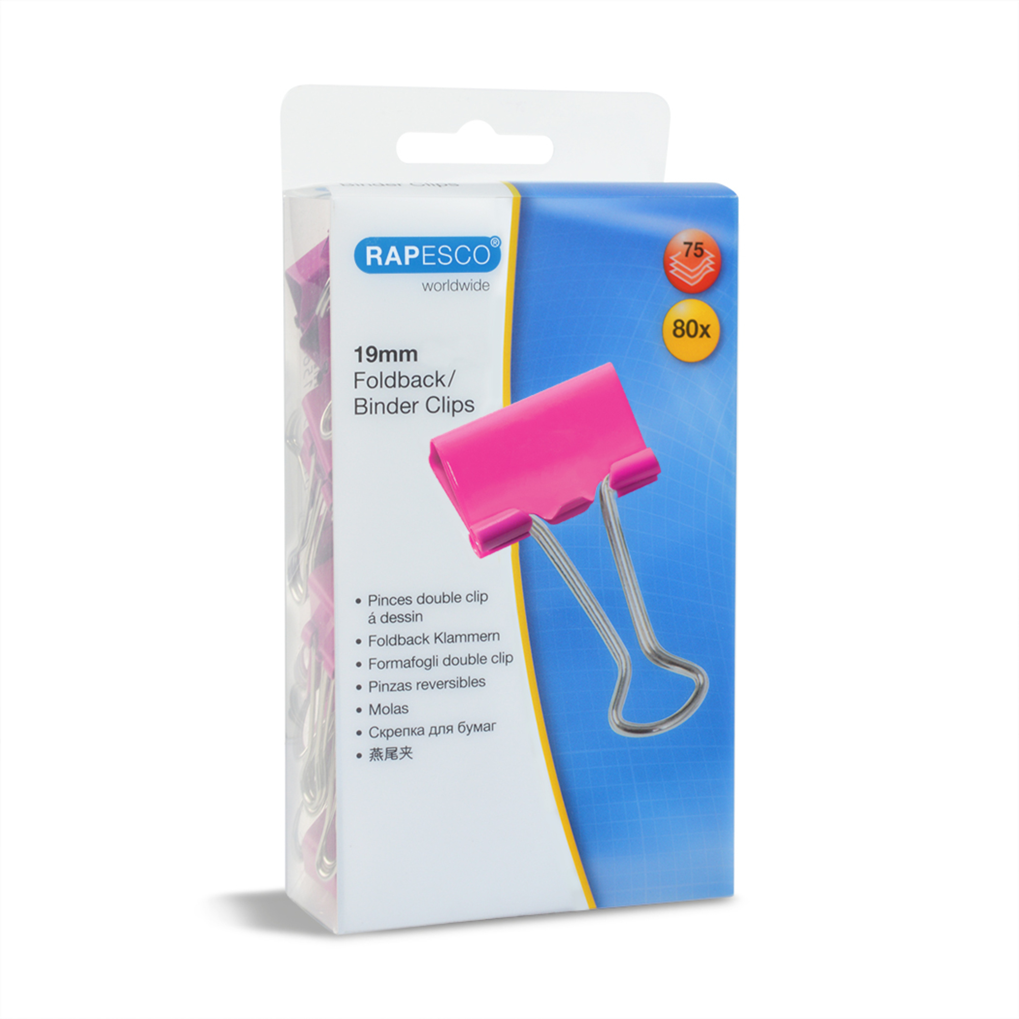 RAPESCO Foldbackklemmer 19 mm 80 St./Pack. — 2