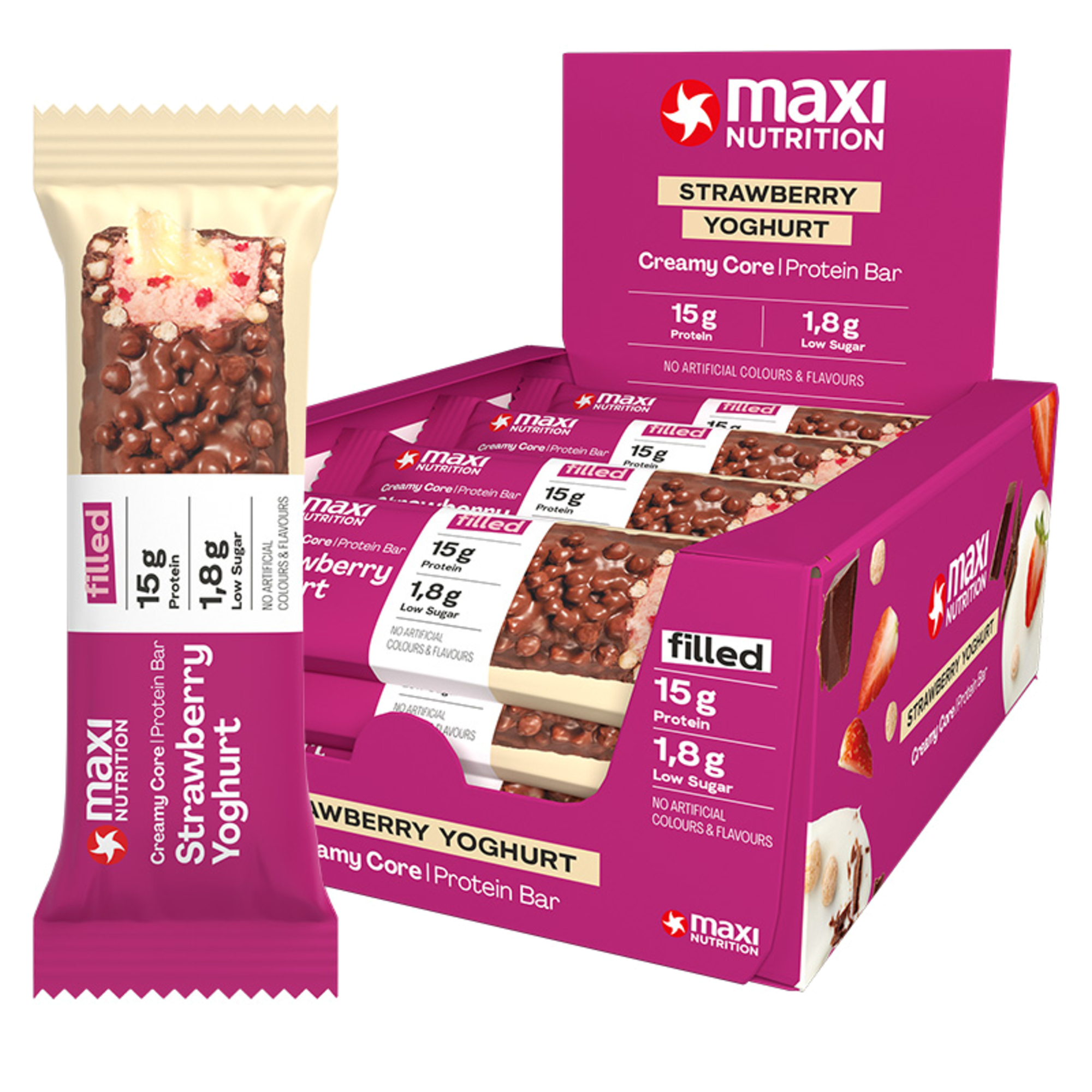 MaxiNutrition Proteinriegel Creamy Core 12 x 45 g/Pack. — 2