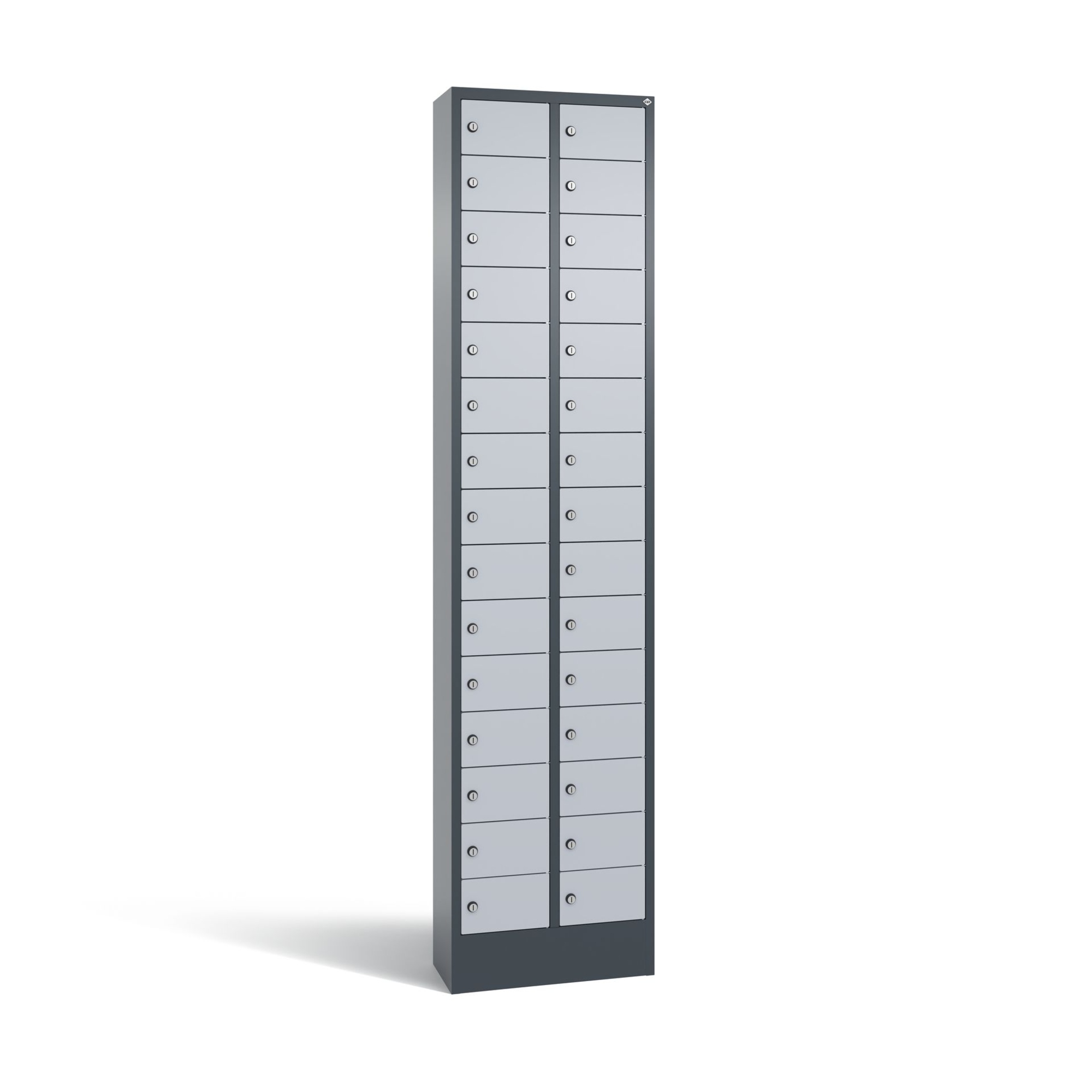 C+P Schließfachschrank Intro mit Sockel 30 Fächer anthrazitgrau — 2