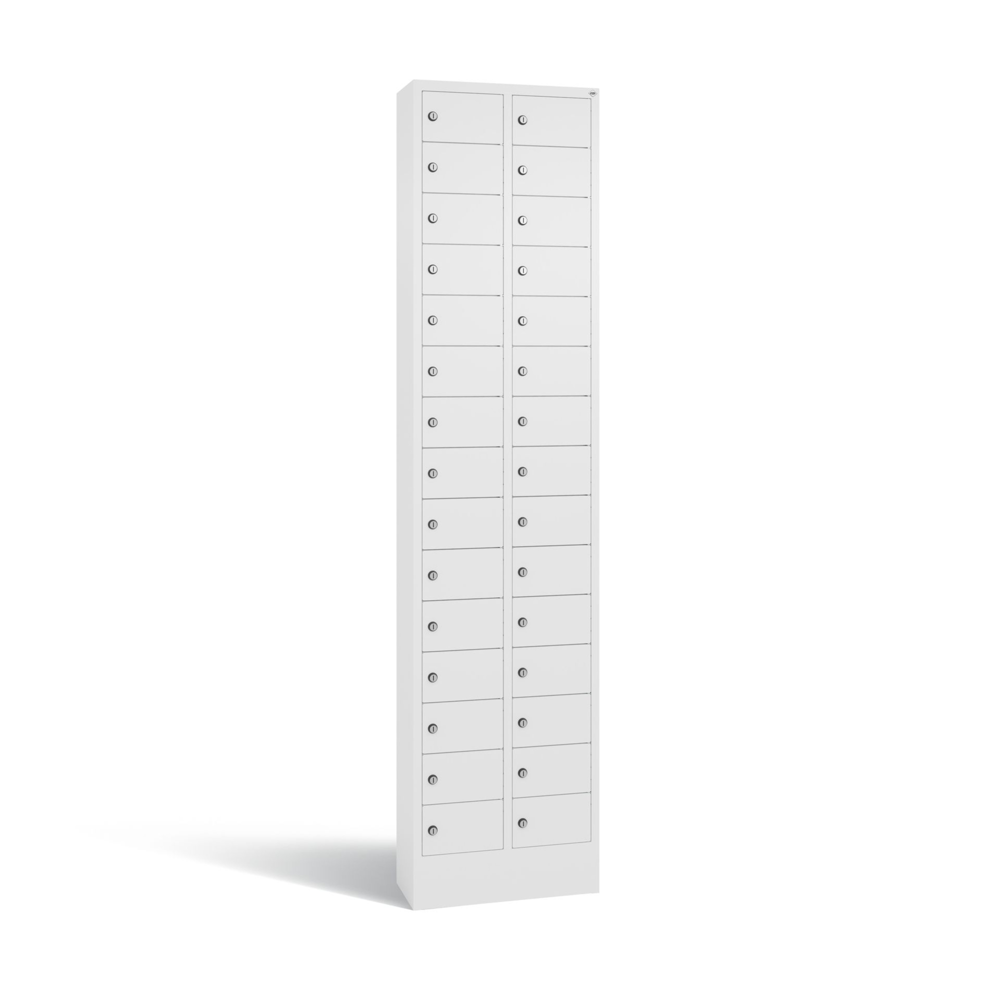 C+P Schließfachschrank Intro mit Sockel 30 Fächer verkehrsweiß — 2