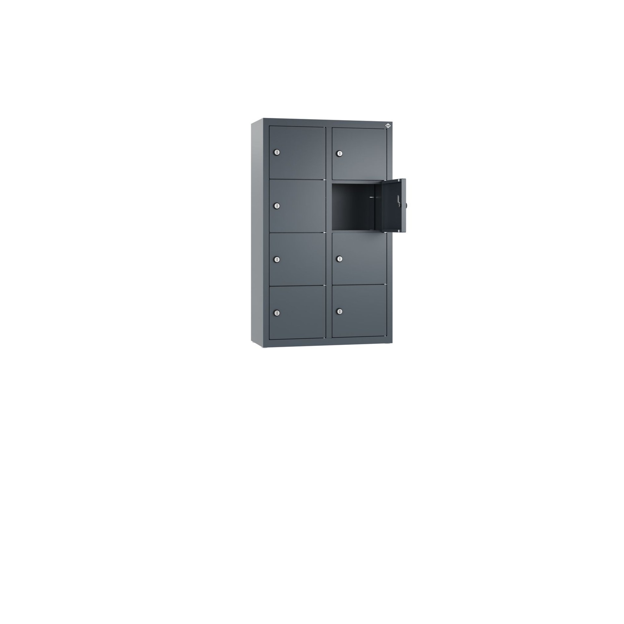 C+P Wandschließfach Intro 460 x 770 x 200 mm (B x H x T) 8 Fächer anthrazitgrau — 2