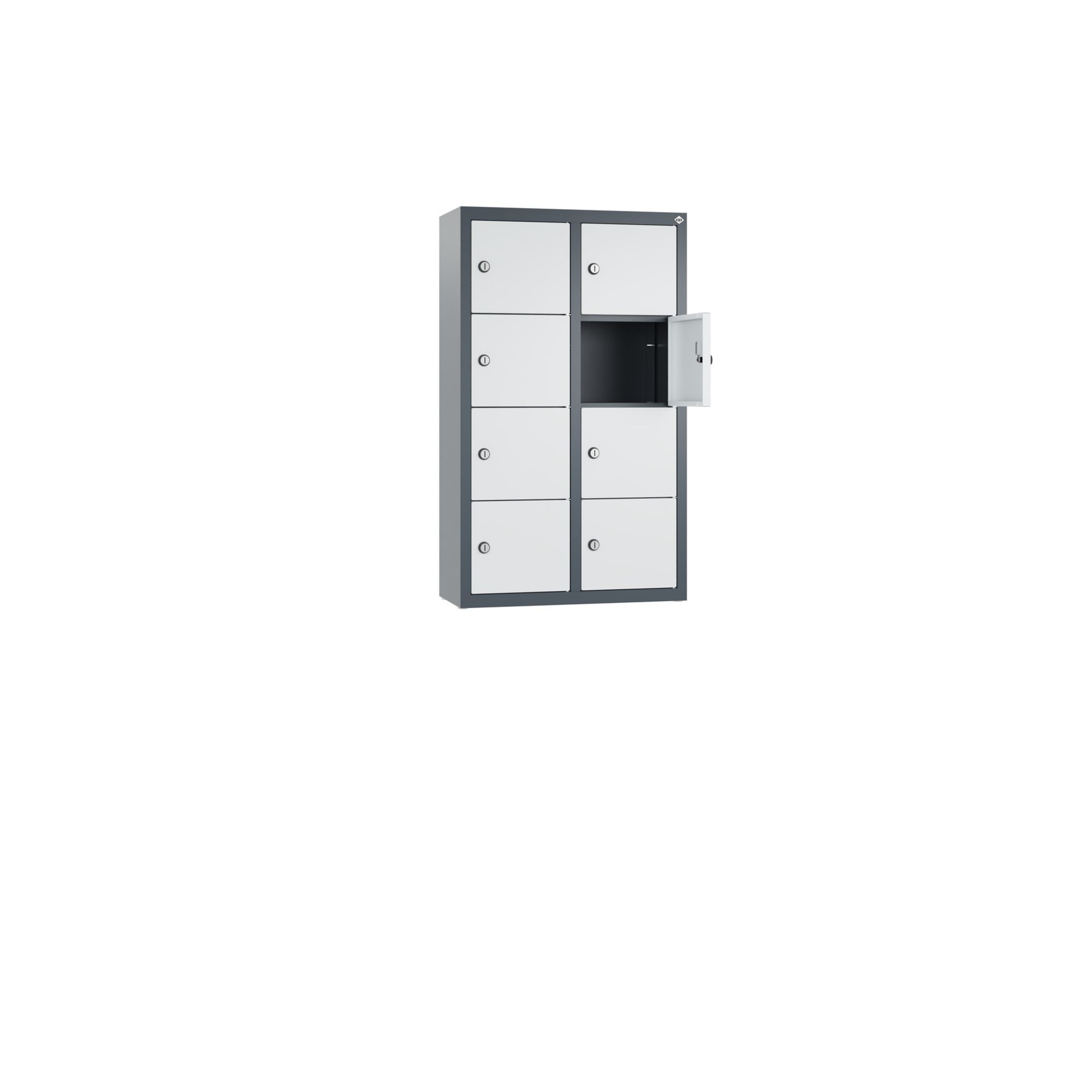 C+P Wandschließfach Intro 460 x 770 x 200 mm (B x H x T) 8 Fächer anthrazitgrau — 2