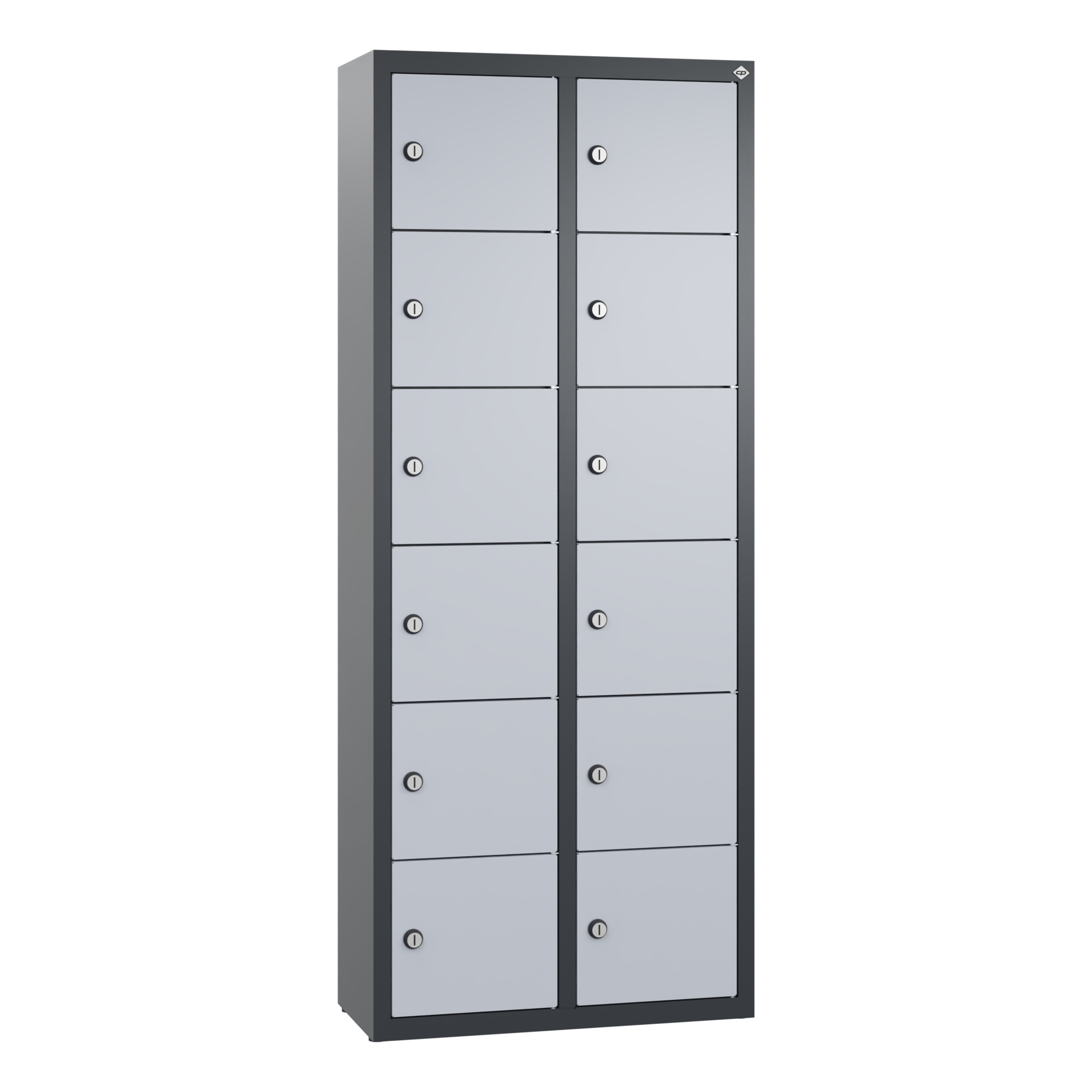 C+P Wandschließfach Intro 460 x 1.130 x 200 mm (B x H x T) 12 Fächer anthrazitgrau — 2