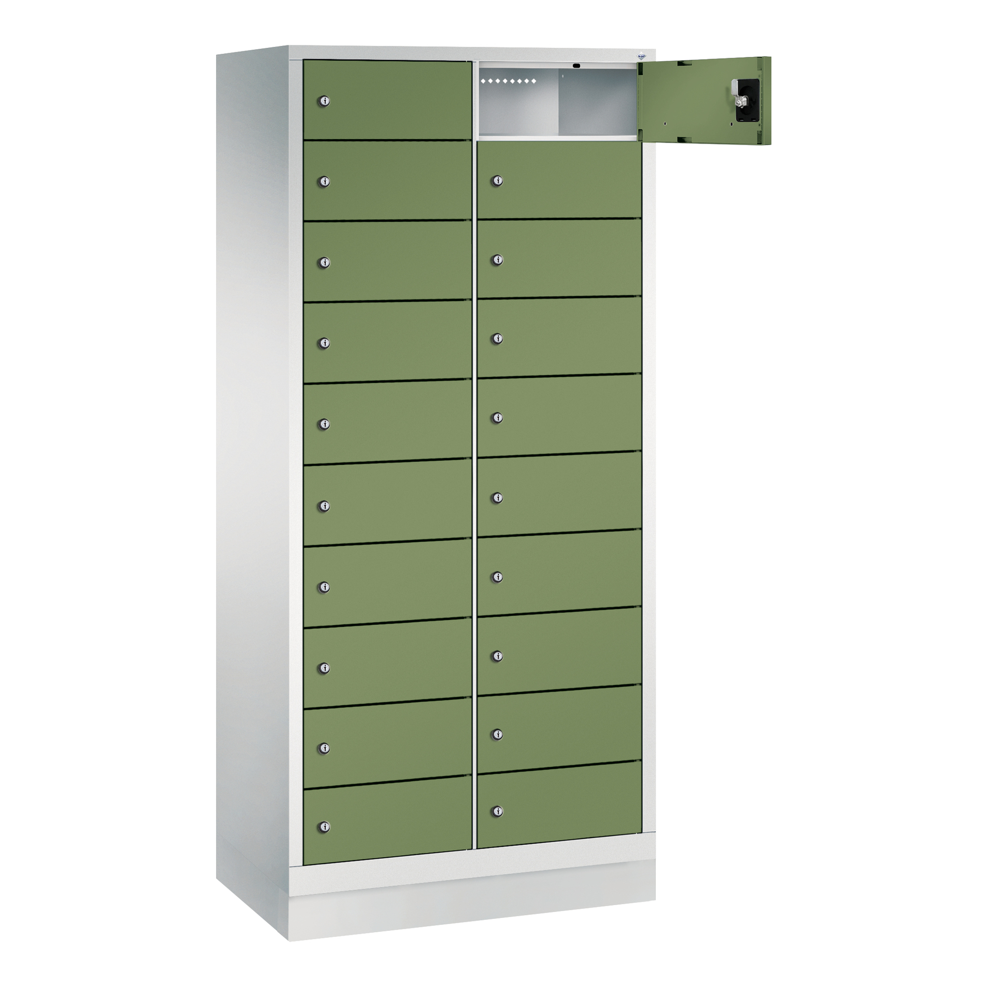 C+P Schließfachschrank Evolo48 mit Sockel 2 x 10 Fächer — 2