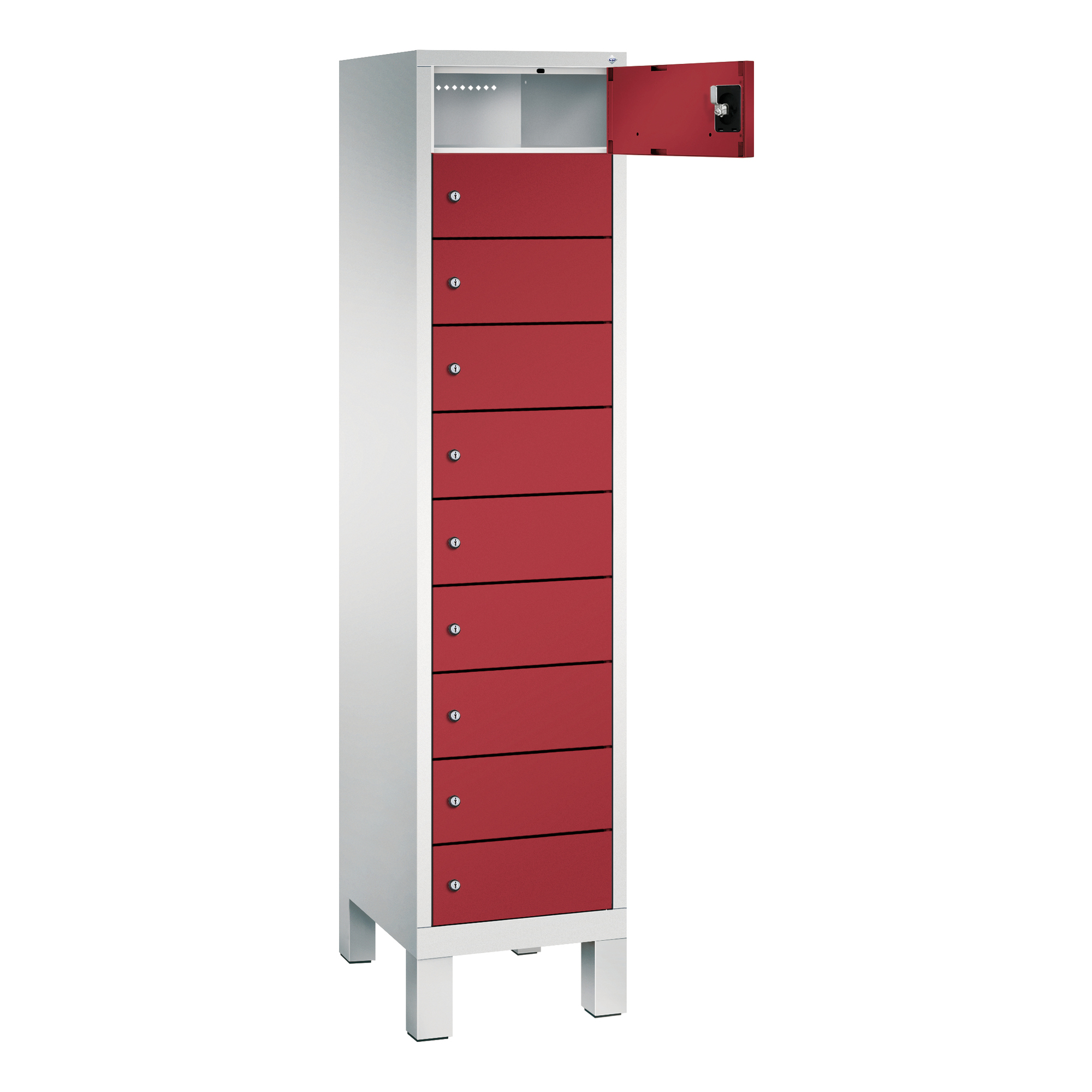 C+P Schließfachschrank Evolo48 mit Standfuß 10 Fächer — 2