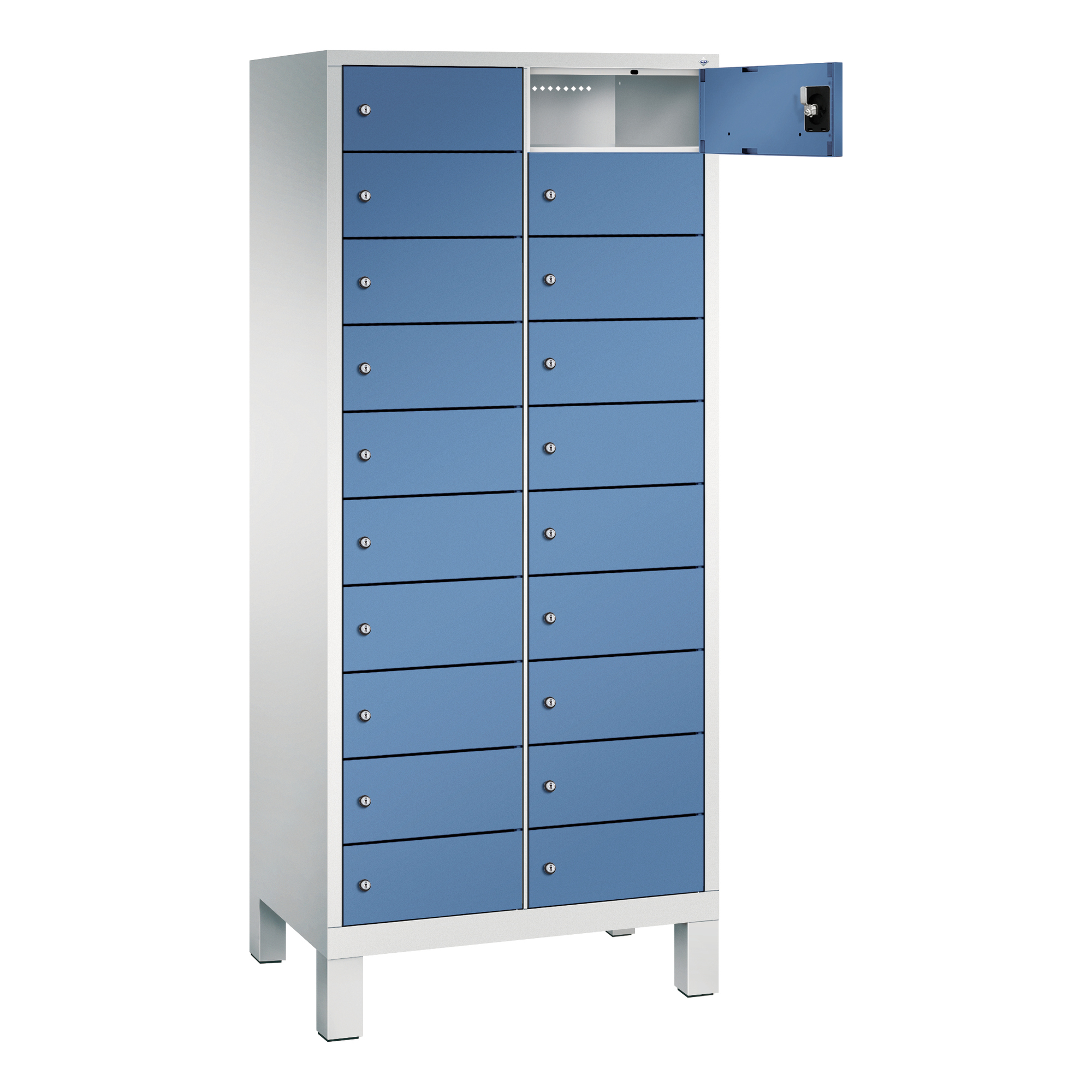 C+P Schließfachschrank Evolo48 mit Standfuß 2 x 10 Fächer — 2