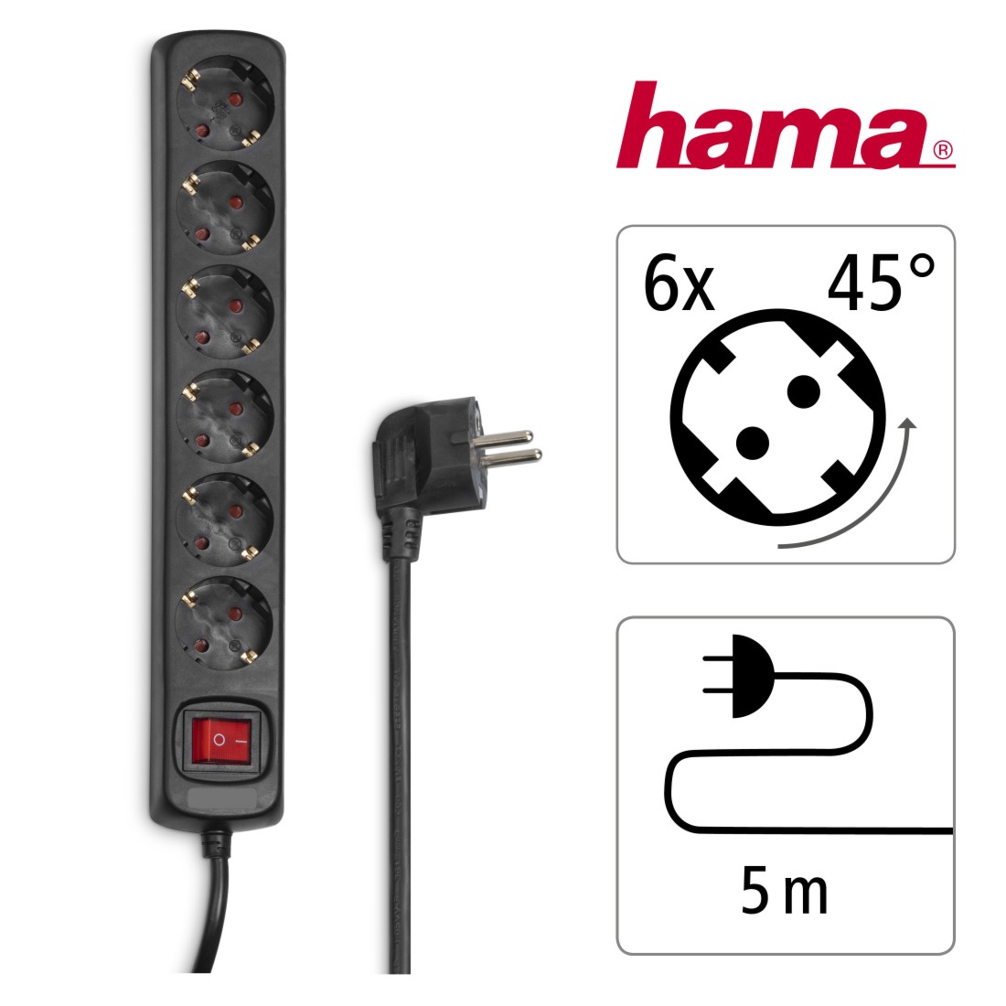 Hama Steckdosenleiste schwarz — 2