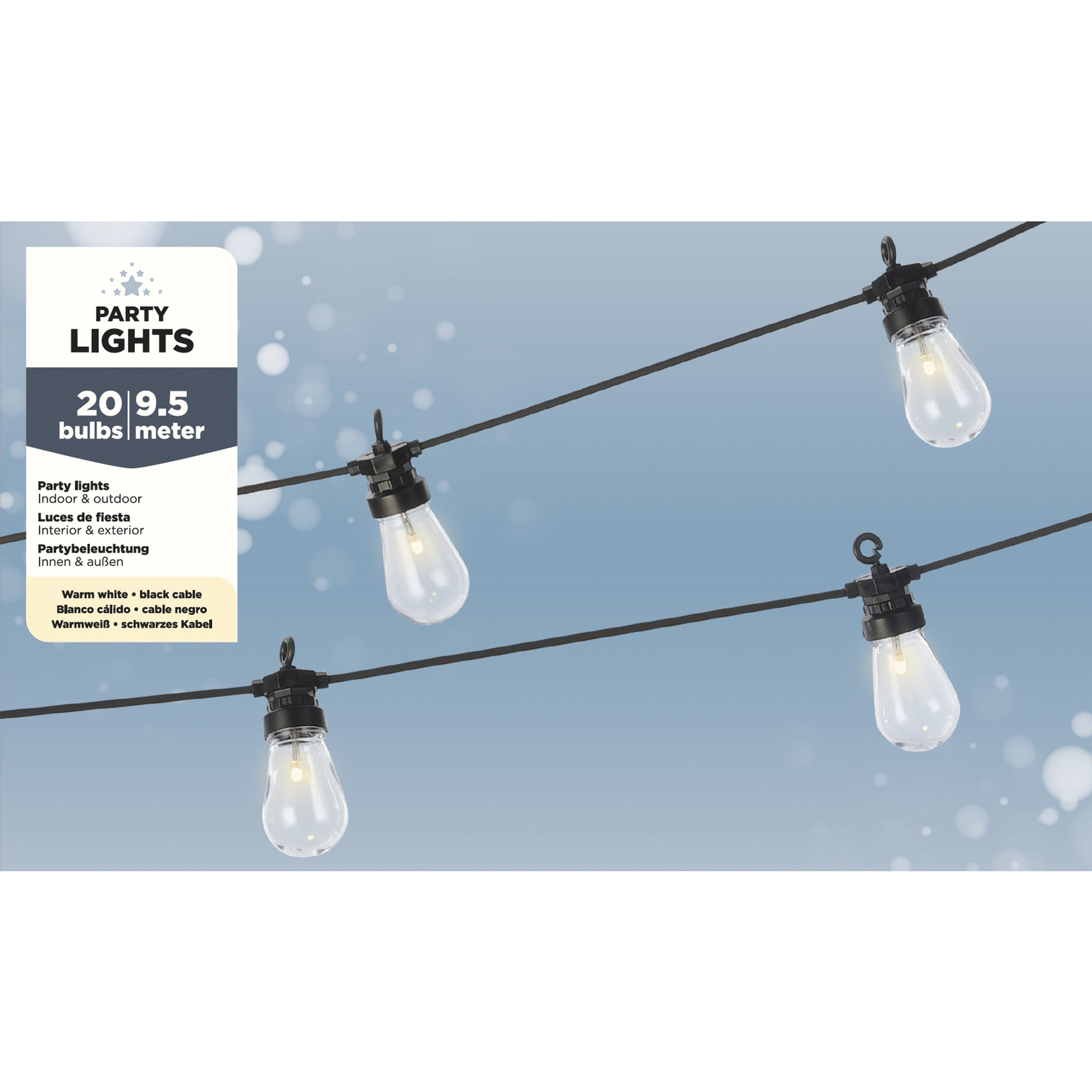 LUMINEO Lichterkette Birne 4 cm x 9,5 m (Ø x L) — 2