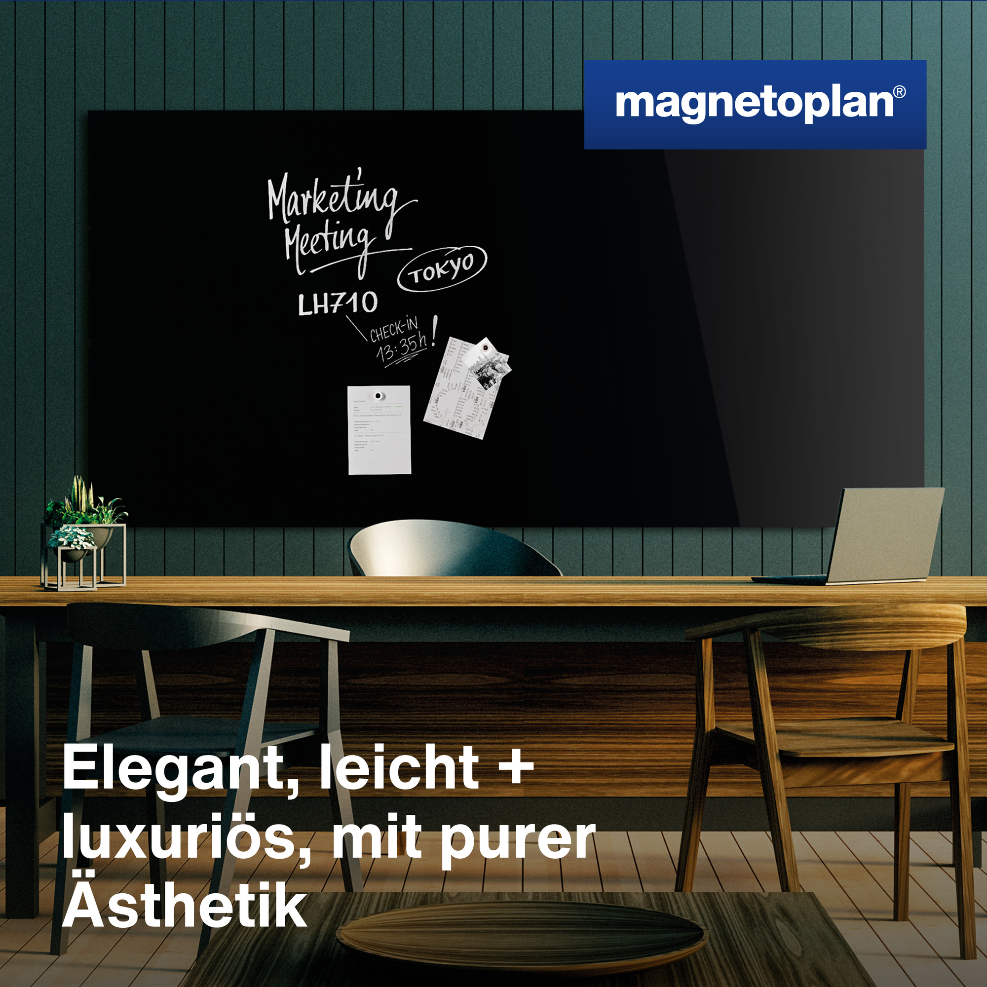magnetoplan® Glasboard Design tiefschwarz — 2