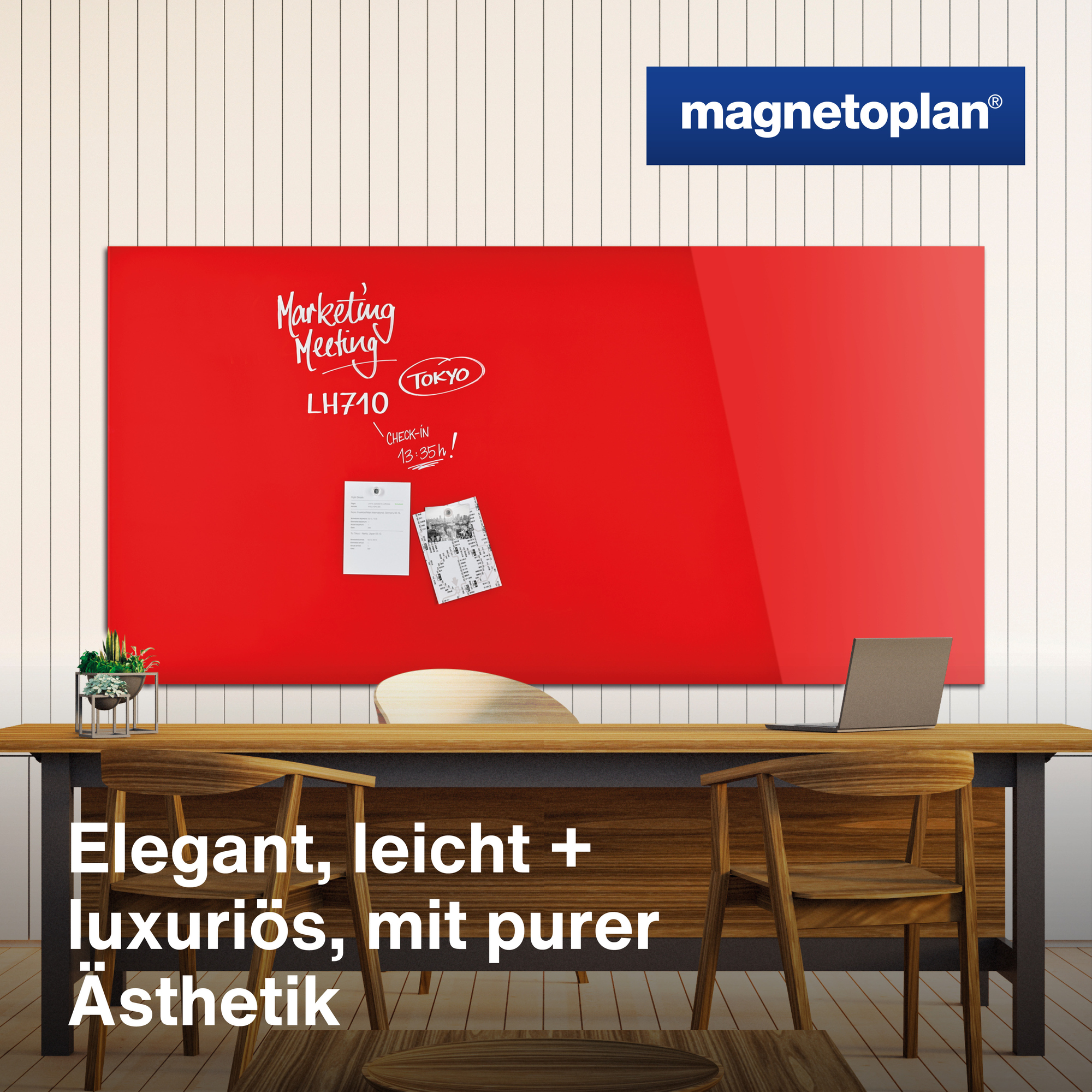 magnetoplan® Glasboard Design intensivrot — 2