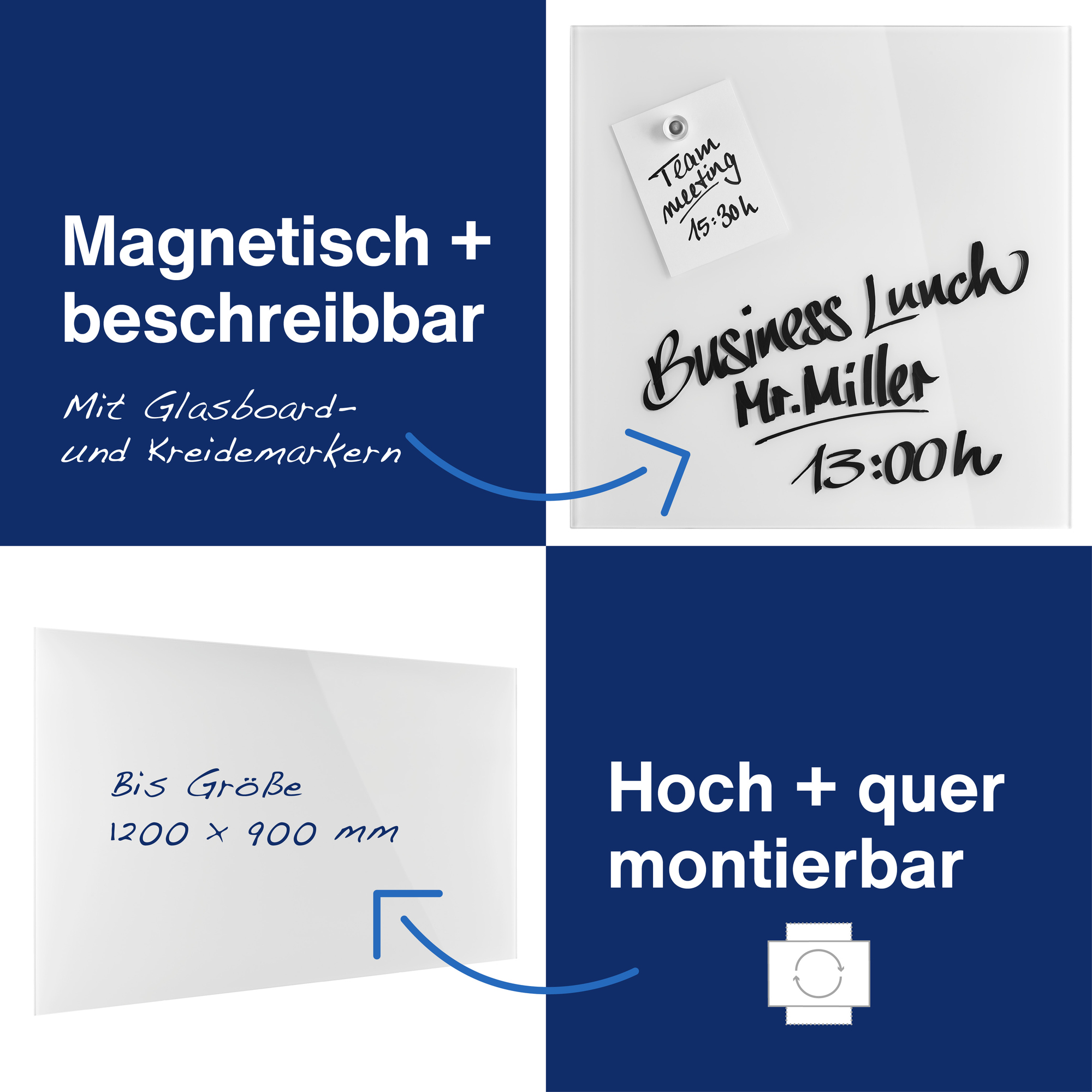 magnetoplan® Glasboard Design brillantweiß — 2