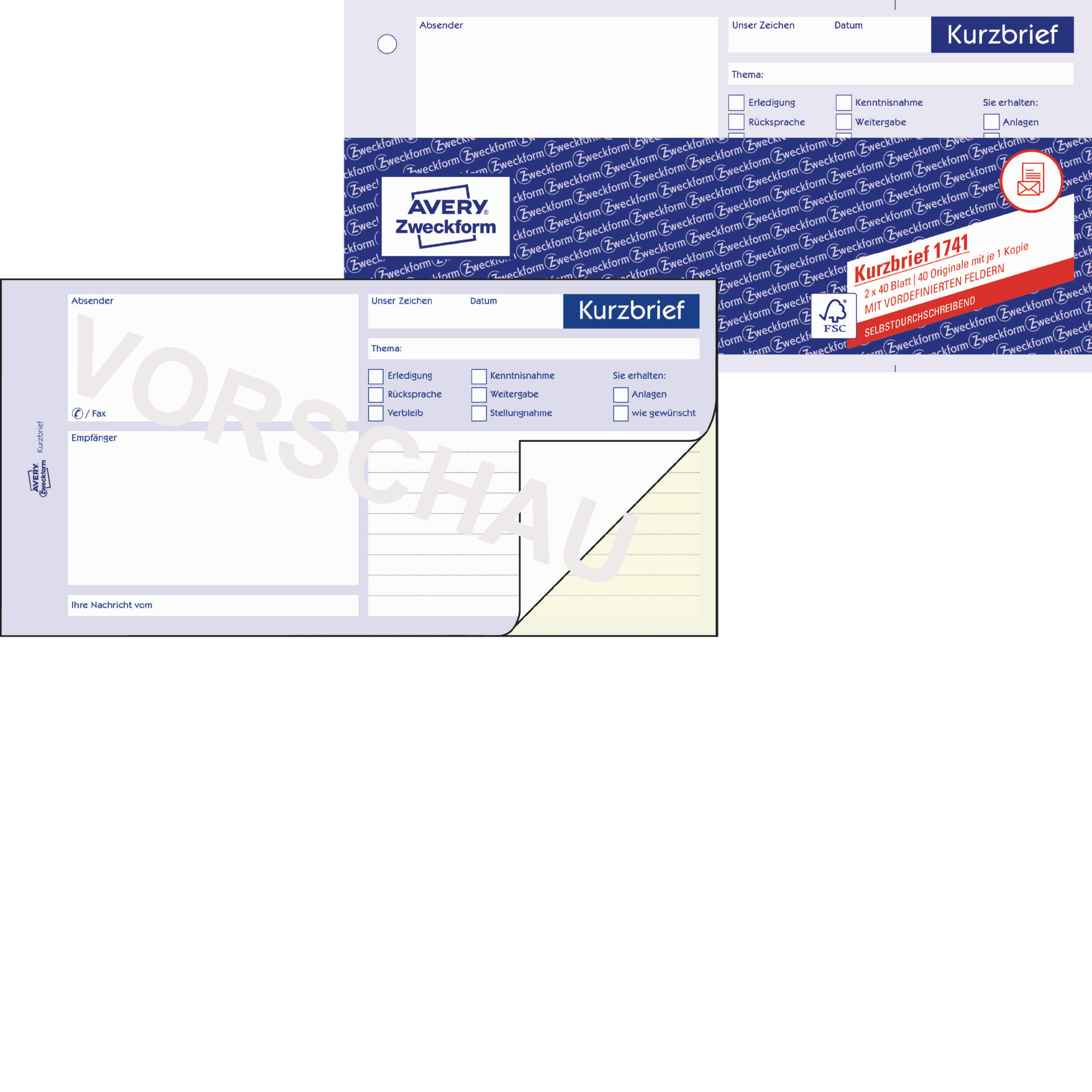 Avery Zweckform Kurzbrief 1741 — 2
