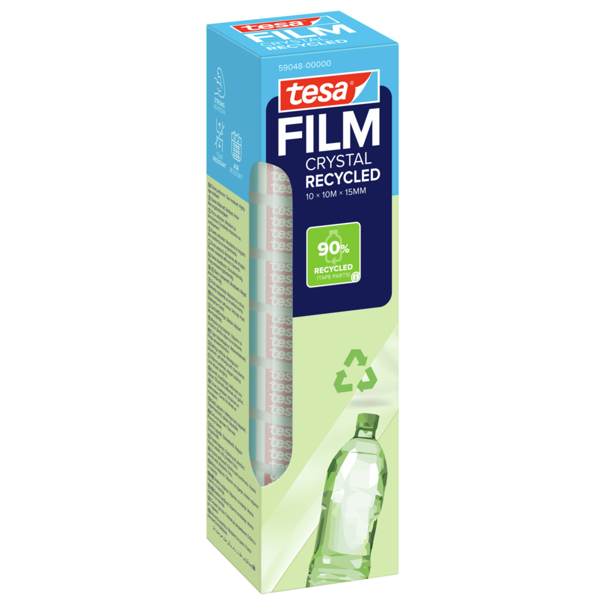 tesa® Klebefilm tesafilm® CRYSTAL RECYCLED 15 mm x 10 m (B x L) 10 St./Pack. — 2