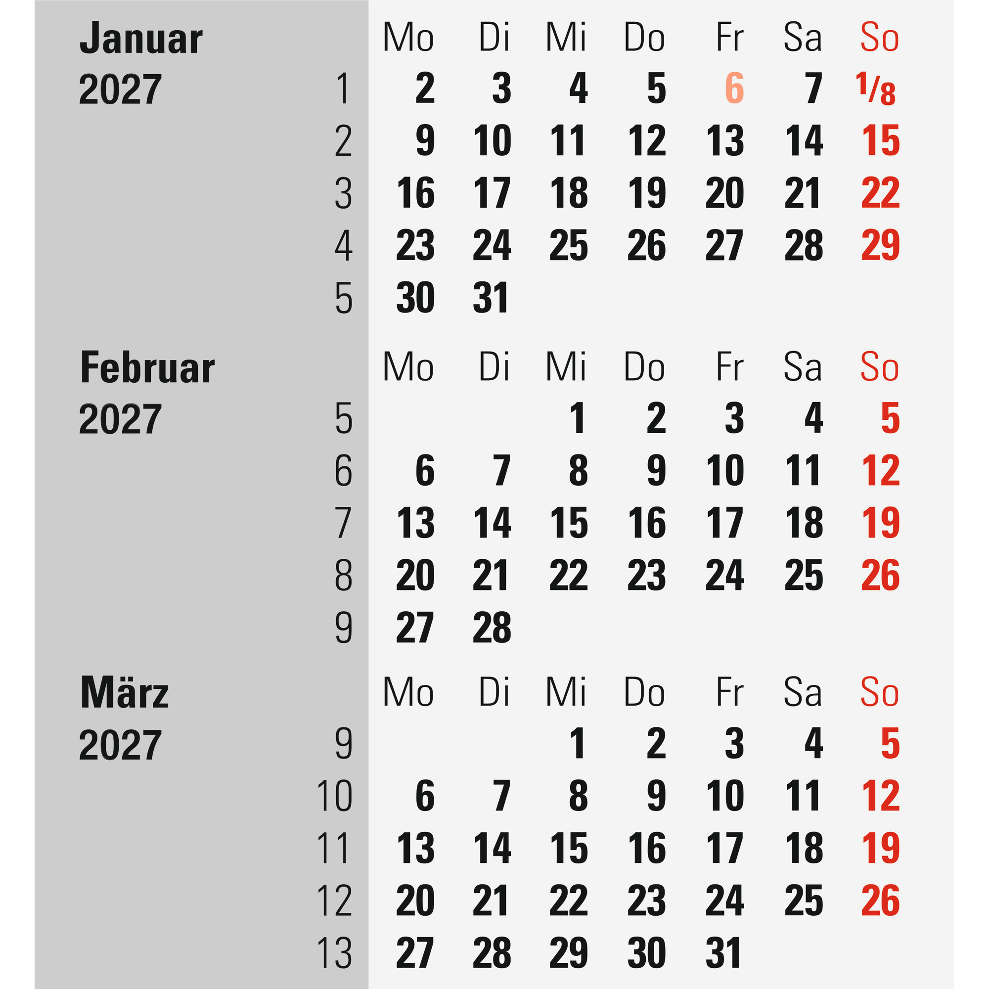 rido/idé Tischkalender 2027 — 2