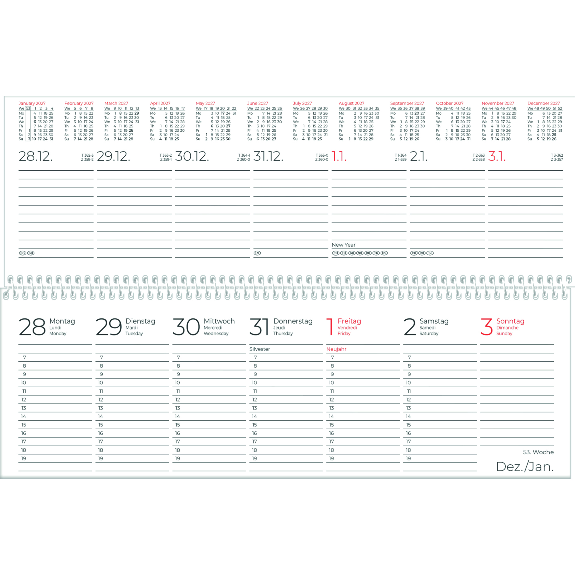 ZETTLER Querkalender 2027 — 2