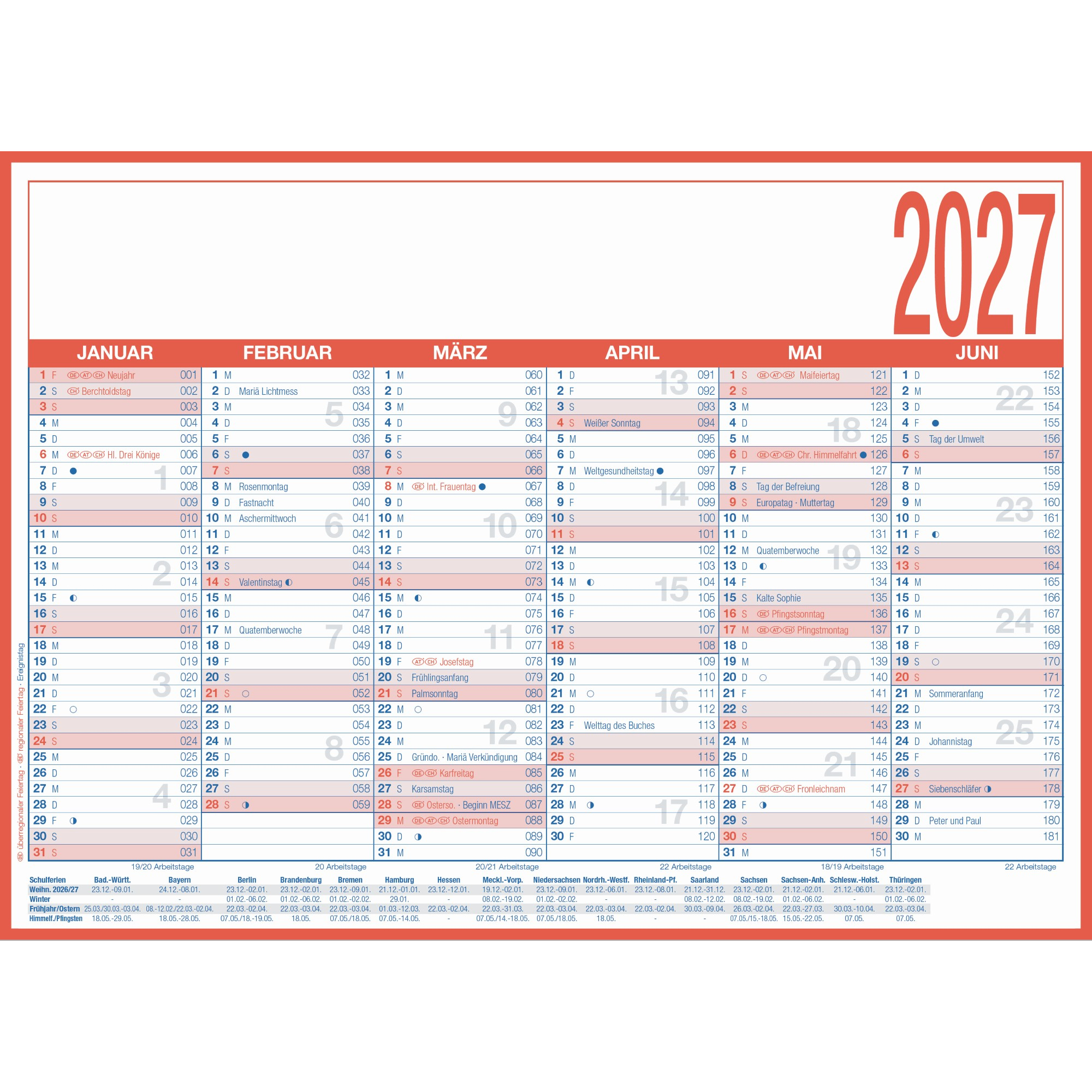 ZETTLER Tafelkalender 2027 — 2